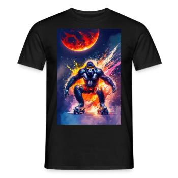 Skater-Gorilla im Rampenlicht - Männer T-Shirt - Schwarz - Vorne - AI Model Male 178 light (178cm)