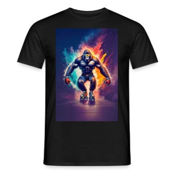 Power-Gorilla im Farbspektakel - Männer T-Shirt - Schwarz - Vorne - AI Model Male 178 light (178cm)