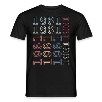 Né en 1961 Cadeau Anniversaire 1961 Retro 1961 - T-shirt homme - noir - Devant - AI Model Male 178 light (178cm)