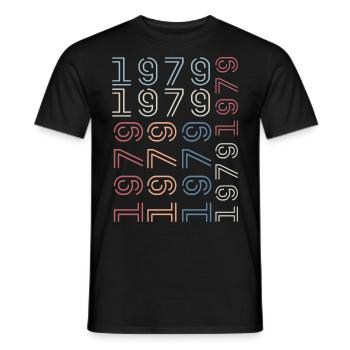 Né en 1979 Cadeau Anniversaire 1979 Retro 1979 - T-shirt homme - noir - Devant - AI Model Male 178 light (178cm)
