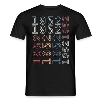 Jahrgang 1952 Geburtstagsgeschenk 1952 Retro 1952 - Männer T-Shirt - Schwarz - Vorne - AI Model Male 178 light (178cm)