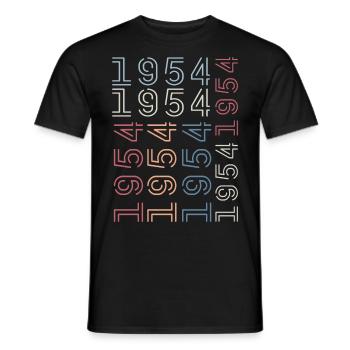 Né en 1954 Cadeau Anniversaire 1954 Retro 1954 - T-shirt homme - noir - Devant - AI Model Male 178 light (178cm)