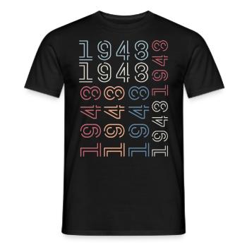 Jahrgang 1948 Geburtstagsgeschenk 1948 Retro 1948 - Männer T-Shirt - Schwarz - Vorne - AI Model Male 178 light (178cm)