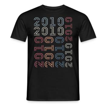 Geboren im Jahr 2010 Geburtstagsgeschenk 2010 Retro 2010 - Männer T-Shirt - Schwarz - Vorne - AI Model Male 178 light (178cm)