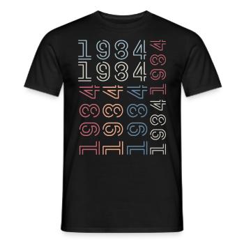 Jahrgang 1984 Geburtstagsgeschenk 1984 Retro 1984 - Männer T-Shirt - Schwarz - Vorne - AI Model Male 178 light (178cm)
