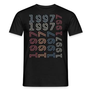 Born In 1997 Birthday Gift 1997 Retro 1997 - Men's T-Shirt - black - Front - AI Model Male 178 light (178cm)