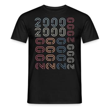 Geboren im Jahr 2000 Geburtstagsgeschenk 2000 Retro 2000 - Männer T-Shirt - Schwarz - Vorne - AI Model Male 178 light (178cm)
