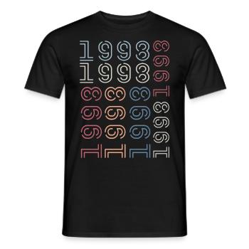Jahrgang 1998 Geburtstagsgeschenk 1998 Retro 1998 - Männer T-Shirt - Schwarz - Vorne - AI Model Male 178 light (178cm)