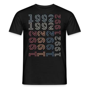 Born In 1992 Birthday Gift 1992 Retro 1992 - Men's T-Shirt - black - Front - AI Model Male 178 light (178cm)
