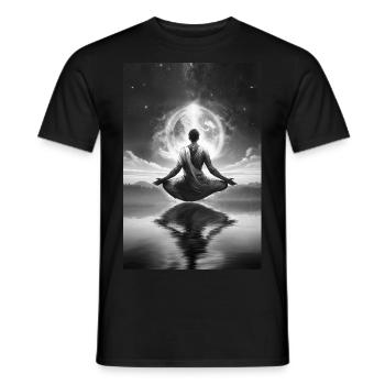 Zen unter dem Mondschein - Männer T-Shirt - Schwarz - Vorne - AI Model Male 178 light (178cm)