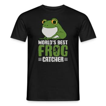 World's Best Frog Catcher Herpetology Frog Hunting - Men's T-Shirt - black - Front - AI Model Male 178 light (178cm)