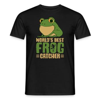 World's Best Frog Catcher Herpetology Frog Hunting - Men's T-Shirt - black - Front - AI Model Male 178 light (178cm)