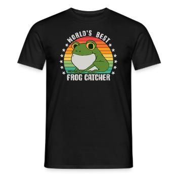 World's Best Frog Catcher Herpetology Frog Hunting - Men's T-Shirt - black - Front - AI Model Male 178 light (178cm)