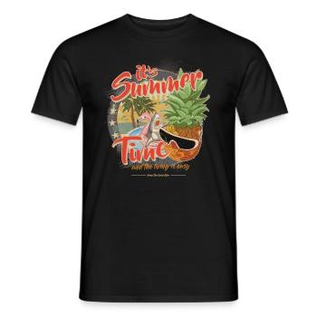 Summer Time Shark Flamingo Pineapple - Men's T-Shirt - black - Front - AI Model Male 178 light (178cm)