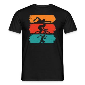 Retro Triathlon - Men's T-Shirt - black - Front - AI Model Male 178 light (178cm)