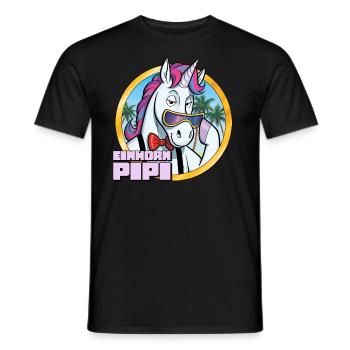 EinhornPipi - Männer T-Shirt - Schwarz - Vorne - AI Model Male 178 light (178cm)