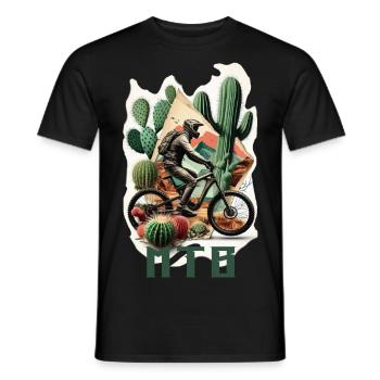 MTB Bike - Men's T-Shirt - black - Front - AI Model Male 178 light (178cm)