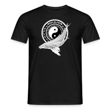 Yin Yang Humpback Whales - Men's T-Shirt - black - Front - AI Model Male 178 light (178cm)
