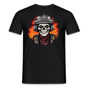 Firefighter Skeleton - Men's T-Shirt - black - Front - AI Model Male 178 light (178cm)