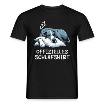 Offizielles Schlafshirt Deutsche Dogge Doggen - Männer T-Shirt - Schwarz - Vorne - AI Model Male 178 light (178cm)