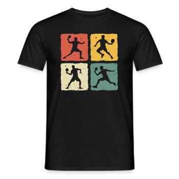 Joueur de tennis de table rétro - T-shirt homme - noir - Devant - AI Model Male 178 light (178cm)