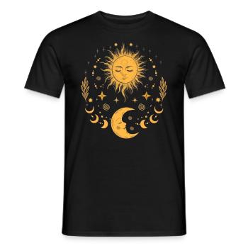 Vintage Sun Moon & Stars, Celestial Boho - Men's T-Shirt - black - Front - AI Model Male 178 light (178cm)