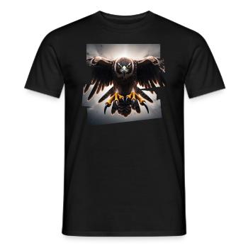 Attaque frontale de l’aigle - T-shirt homme - noir - Devant - AI Model Male 178 light (178cm)