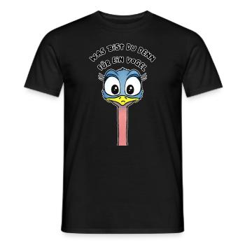 oiseau autruche mignon oiseau drôle - T-shirt homme - noir - Devant - AI Model Male 178 light (178cm)