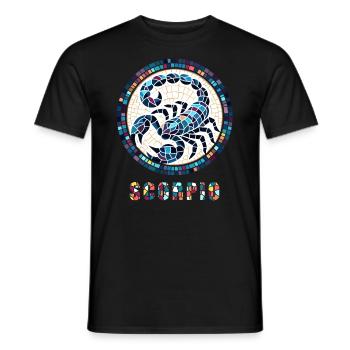Mosaic Scorpio zodiac sign. Astrology zodiac signs - Men's T-Shirt - black - Front - AI Model Male 178 light (178cm)