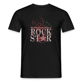 Na und ich bin ein Rock Star - Männer T-Shirt - Schwarz - Vorne - AI Model Male 178 light (178cm)