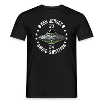 Drohnen-Überlebender aus New Jersey | NJ Drohnen Außerirdische UAPs - Männer T-Shirt - Schwarz - Vorne - AI Model Male 178 light (178cm)