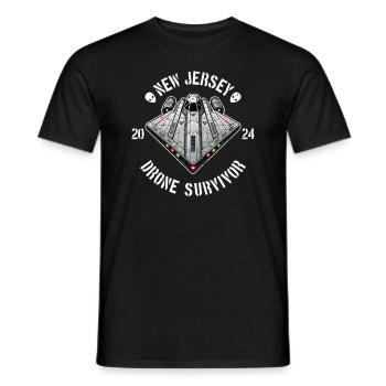 Drohnen-Überlebender aus New Jersey | NJ Drohnen Außerirdische UAPs - Männer T-Shirt - Schwarz - Vorne - AI Model Male 178 light (178cm)
