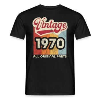 Millésime 1970 - T-shirt homme - noir - Devant - AI Model Male 178 light (178cm)