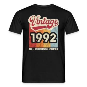 Millésime 1992 - T-shirt homme - noir - Devant - AI Model Male 178 light (178cm)
