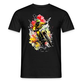 Motocross Splash - Men's T-Shirt - black - Front - AI Model Male 178 light (178cm)