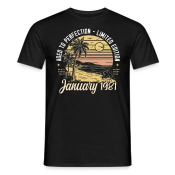 1981 Geburtstag Januar 1981 - Geschenk Januar 1981 - Männer T-Shirt - Schwarz - Vorne - AI Model Male 178 light (178cm)