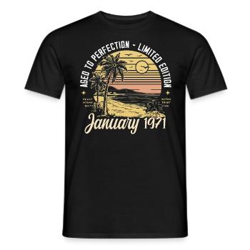 1971 Geburtstag Januar 1971 - Geschenk Januar 1971 - Männer T-Shirt - Schwarz - Vorne - AI Model Male 178 light (178cm)