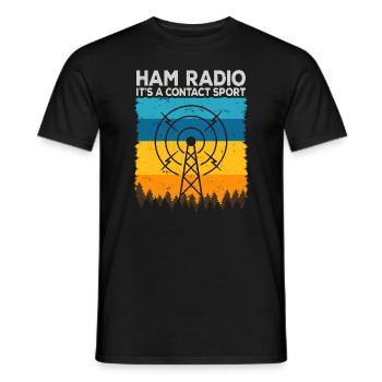 Ham Radio | It's A Contact Sport Amateur Radio - Men's T-Shirt - black - Front - AI Model Male 178 light (178cm)