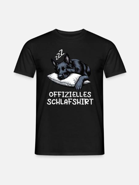 Offizielles Schlafshirt Schwarzer Schäferhund - Männer T-Shirt - Schwarz