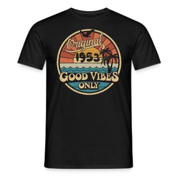 Original 1953 Vintage 1953 Birthday Retro 1953 - Men's T-Shirt - black - Front - AI Model Male 178 light (178cm)