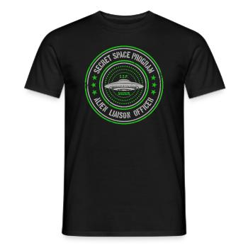 Geheimes Raumfahrtprogramm | UAPs Alien Liaison Officer - Männer T-Shirt - Schwarz - Vorne - AI Model Male 178 light (178cm)