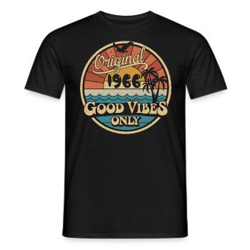 Original 1966 Vintage 1966 Anniversaire Rétro 1966 - T-shirt homme - noir - Devant - AI Model Male 178 light (178cm)