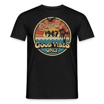 Original 1967 Vintage 1967 Birthday Retro 1967 - Men's T-Shirt - black - Front - AI Model Male 178 light (178cm)