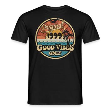 Original 1999 Vintage 1999 Birthday Retro 1999 - Men's T-Shirt - black - Front - AI Model Male 178 light (178cm)