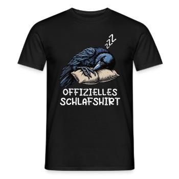 Offizielles Schlafshirt Rabe Raben Vogel Krähe - Männer T-Shirt - Schwarz - Vorne - AI Model Male 178 light (178cm)
