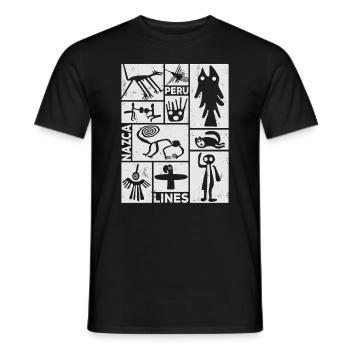 Nazca Lines | Ancient Astronaut Peru Geoglyphs - Men's T-Shirt - black - Front - AI Model Male 178 light (178cm)