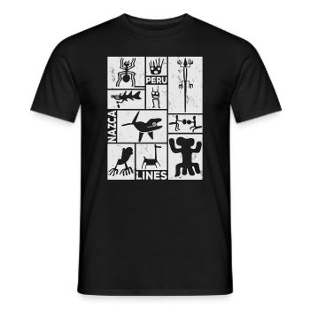 Nazca Lines | Ancient Astronaut Peru Geoglyphs - Men's T-Shirt - black - Front - AI Model Male 178 light (178cm)