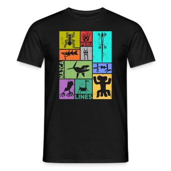Nazca Lines | Ancient Astronaut Peru Geoglyphs - Men's T-Shirt - black - Front - AI Model Male 178 light (178cm)