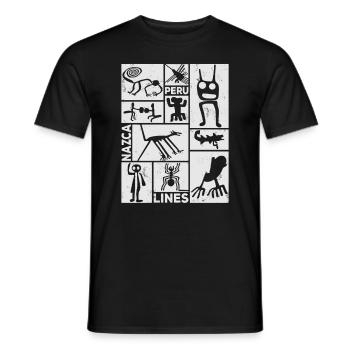 Nazca Lines | Ancient Astronaut Peru Geoglyphs - Men's T-Shirt - black - Front - AI Model Male 178 light (178cm)