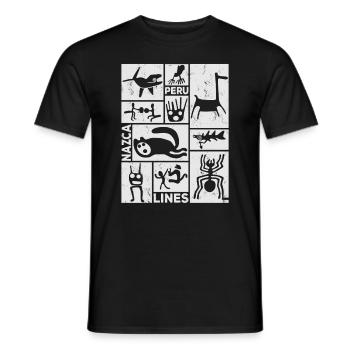 Nazca Lines | Ancient Astronaut Peru Geoglyphs - Men's T-Shirt - black - Front - AI Model Male 178 light (178cm)
